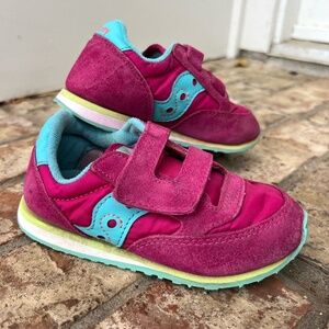Saucony Jazz Low Pro Sneakers Toddler Baby Girl 9.5 Hook & Loop Shoes Little Kid